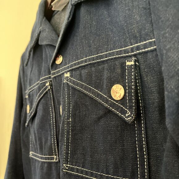 Billy The Kid Vintage Blue Denim Snap Button Logo Western Jacket- Youth Large - Picture 5 of 7